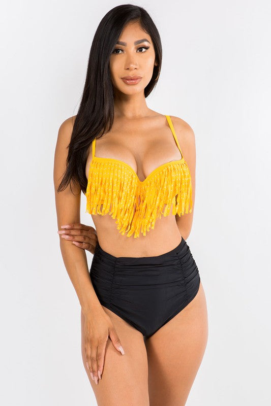 Fringe High Waist Swimwear S1-M1-L1 3pcs 1 Pack