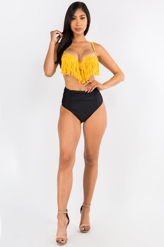 Fringe High Waist Swimwear S1-M1-L1 3pcs 1 Pack