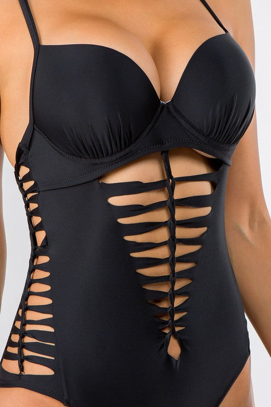 Cut and Twisted Detail Elegance One-piece S1-M1-L1 3pcs 1 Pack