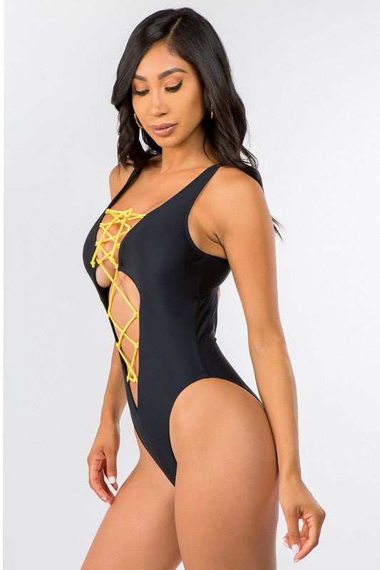 Big Front Open Lace Up Swimsuit S1-M1-L1 3pcs 1 Pack