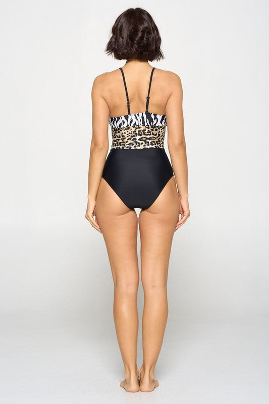Wild Instinct Cutout One-Piece Swimsuit Pink S1-M1-L1 3pcs 1 Pack