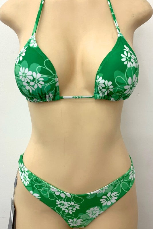 3pcs Daisy Print Tie Shrug and Matching Bikini S1-M1-L1 3pcs 1 Pack