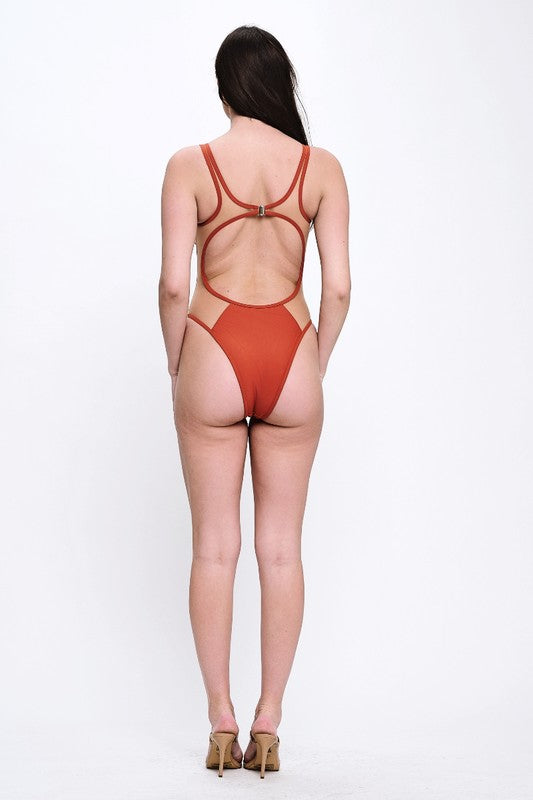Mesh Cutout One Piece Swimsuit S1-M1-L1 3pcs 1 Pack