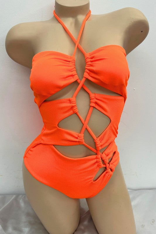 Sultry Cutout One-Piece Swimsuit S1-M1-L1 3pcs 1 pack