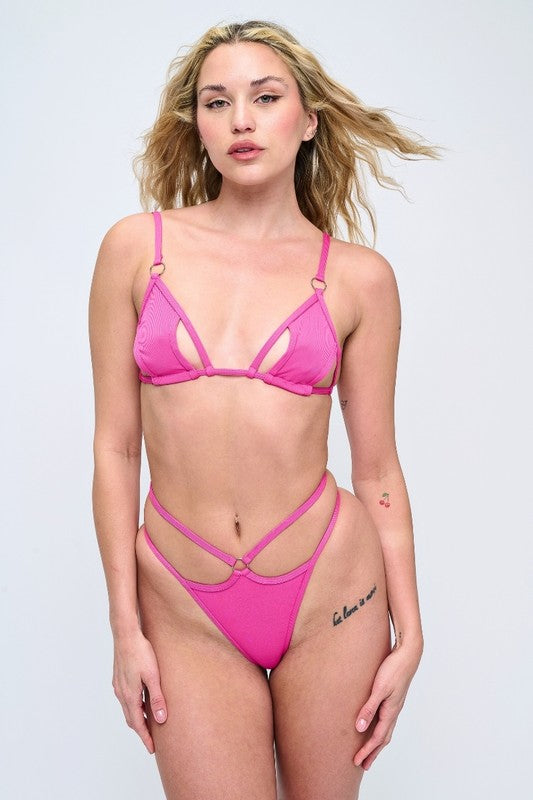 Vivid Cutout Bikini Set S1-M1-L1 3pcs 1 Pack