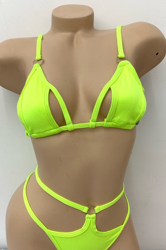 Vivid Cutout Bikini Set S1-M1-L1 3pcs 1 Pack