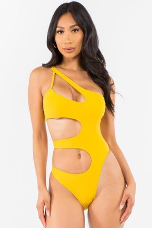 Sexy Cutout One Shoulder Swimsuit S1-M1-L1 3pcs 1 Pack