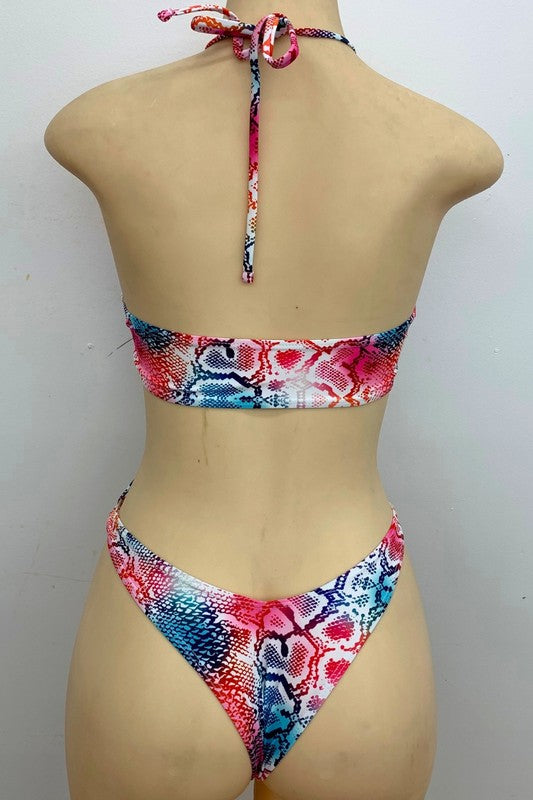 Exotic Animal Print Criss-Cross Monokini S1-M1-L1 3pcs 1 pack