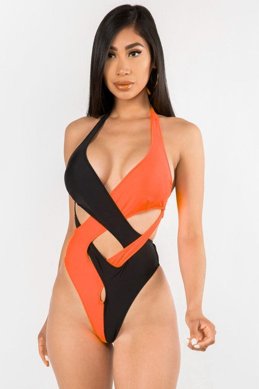 Color Cross Cutout Swimsuit S1-M1-L1 3 pcs 1 pack (Copy)