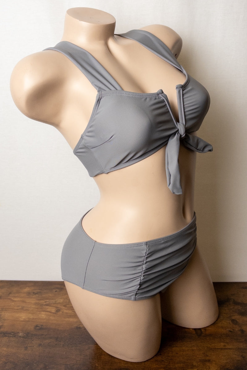Solid Tie-Front Bikini Set S1-M1-L1 3 pcs 1 pack