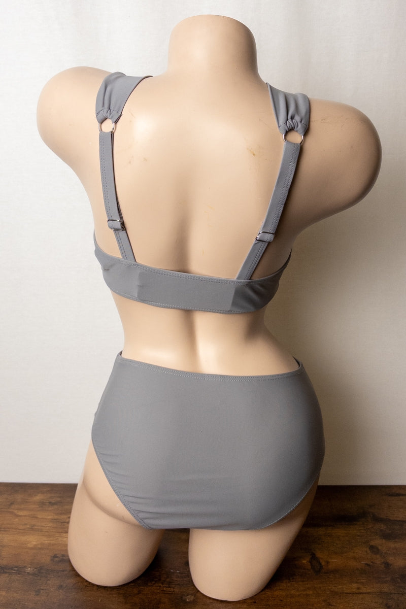 Solid Tie-Front Bikini Set S1-M1-L1 3 pcs 1 pack