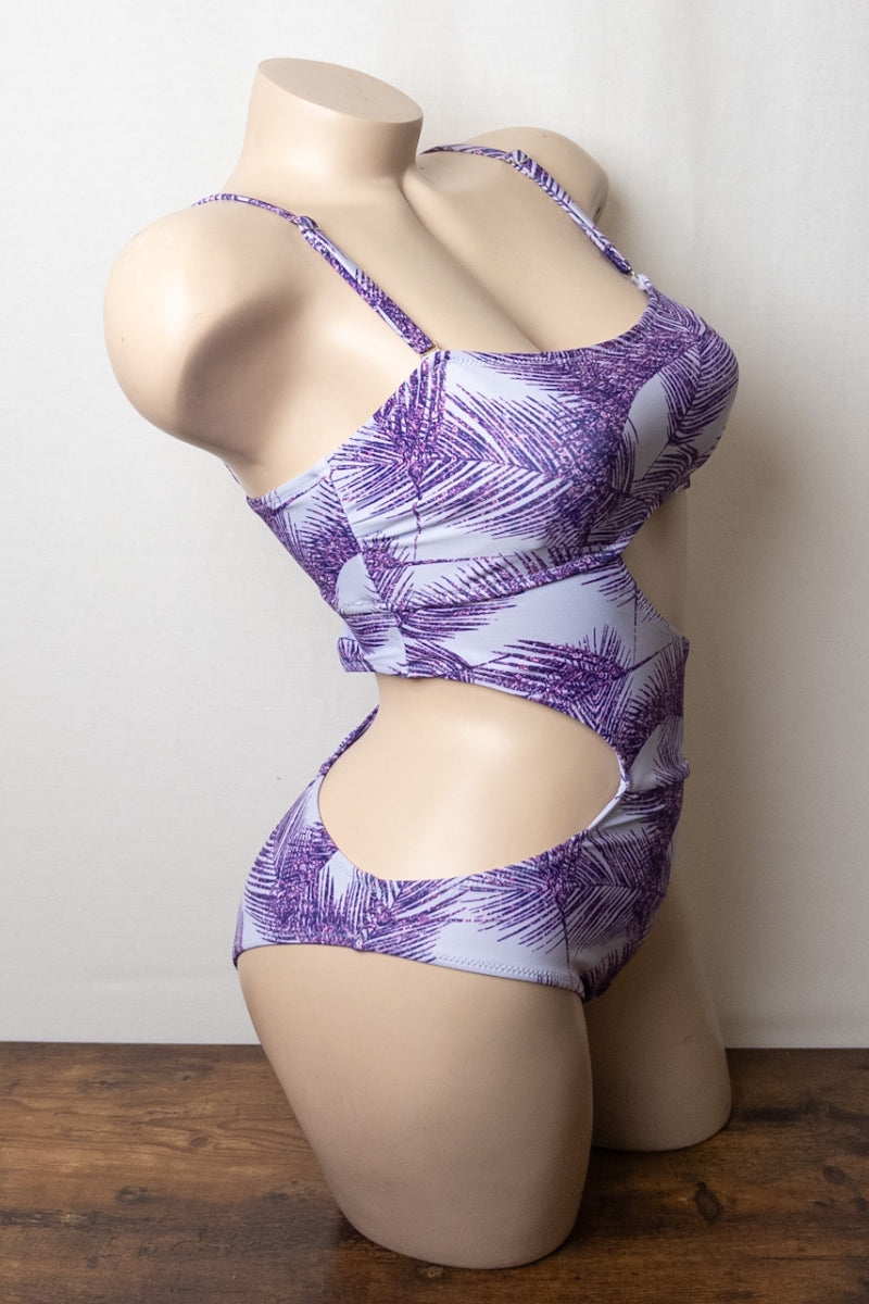 Z Cut Out Feather Print Swimsuit S1-M1-L1 3 pcs 1 pack