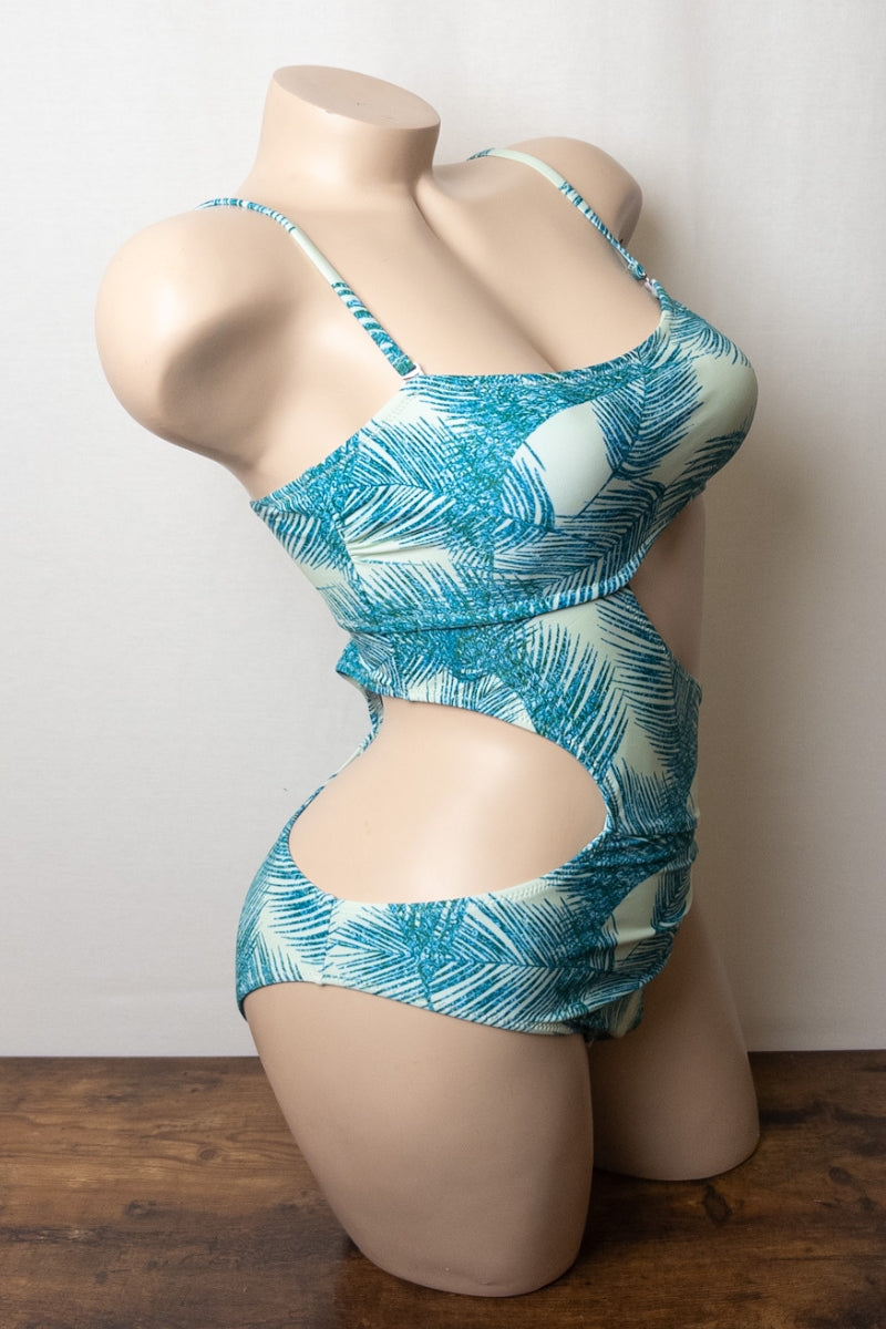 Z Cut Out Feather Print Swimsuit S1-M1-L1 3 pcs 1 pack
