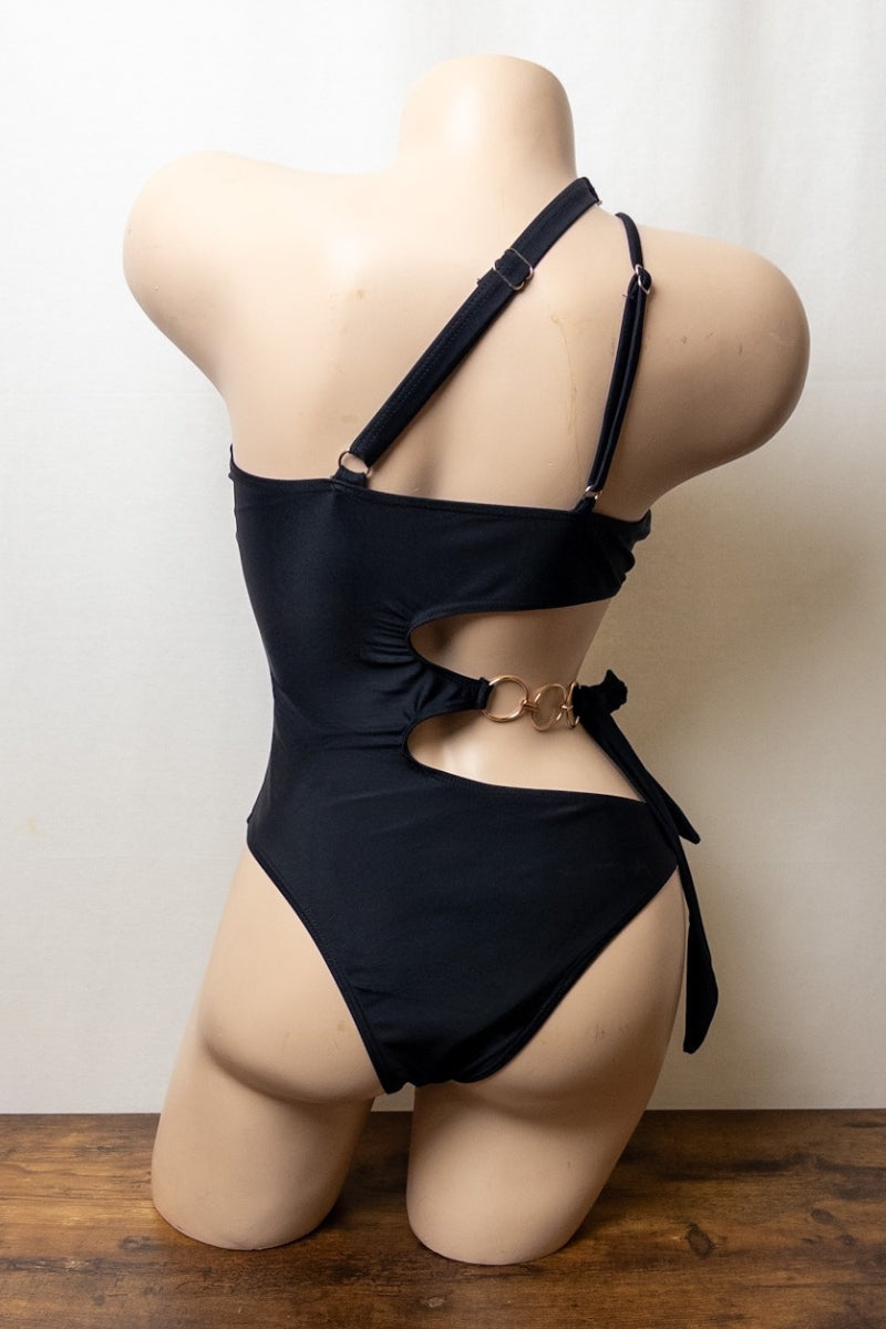 Bold One-Shoulder Cutout Swimsuit Purple S1-M1-L1 3 pcs 1 pack