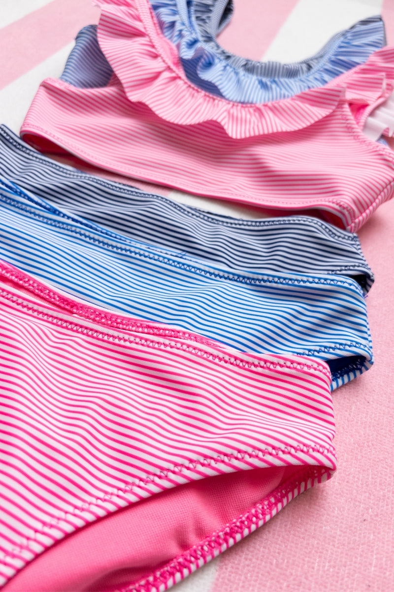 Seaside Stripe Ruffle Bikini Set 5 pcs pack