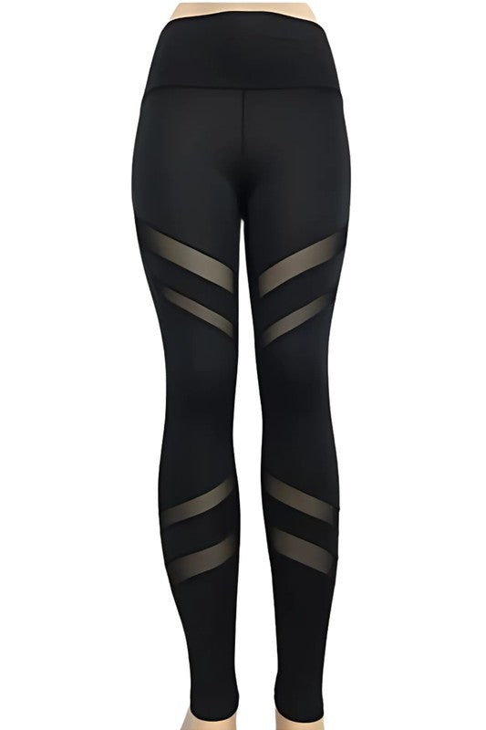 Velocity Stripe Mesh Leggings S2-M2-L2 6 pcs 1 pack
