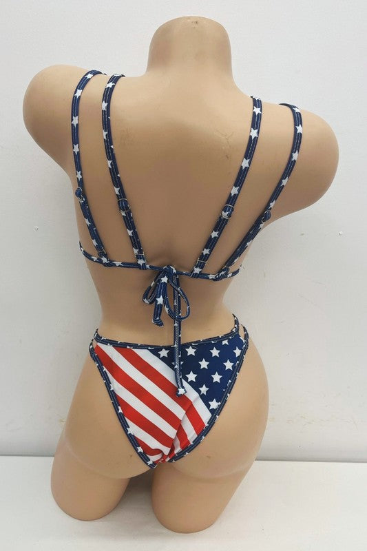 Patriotic Stars & Stripes Bikini Set S1-M1-L1 3 pcs 1 pack