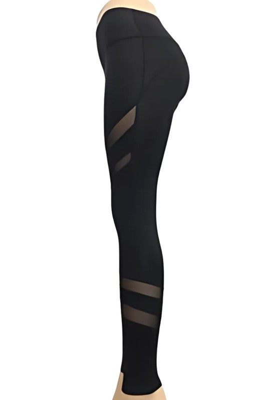 Velocity Stripe Mesh Leggings S2-M2-L2 6 pcs 1 pack