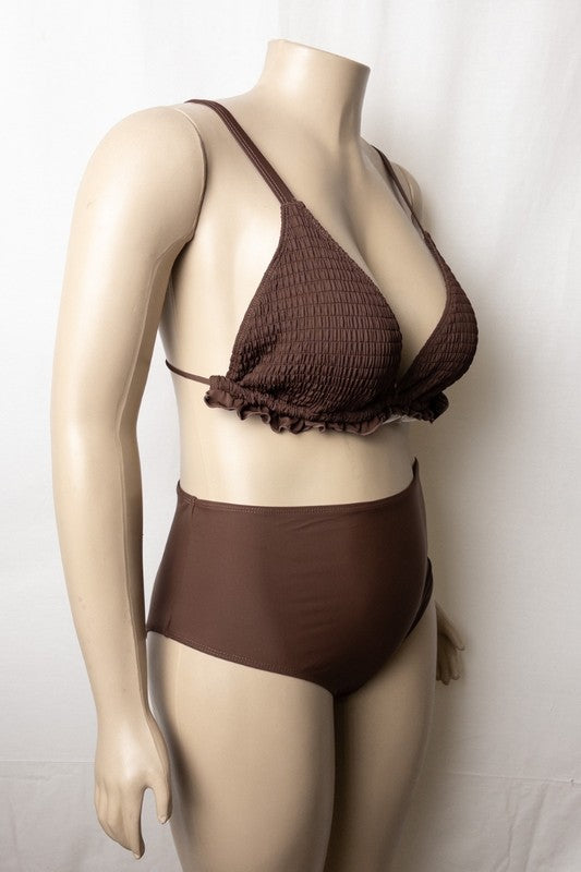 Ruffle Bikini with Plus Size Matching Sarong 4 pcs pack