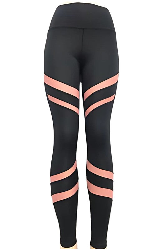 Velocity Stripe Mesh Leggings S2-M2-L2 6 pcs 1 pack