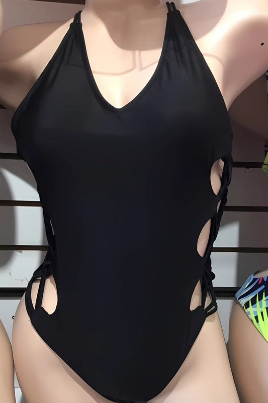 Sexy Side Cutout Crossed Back Swimsuit S1-M1-L1 3 pcs 1 pack
