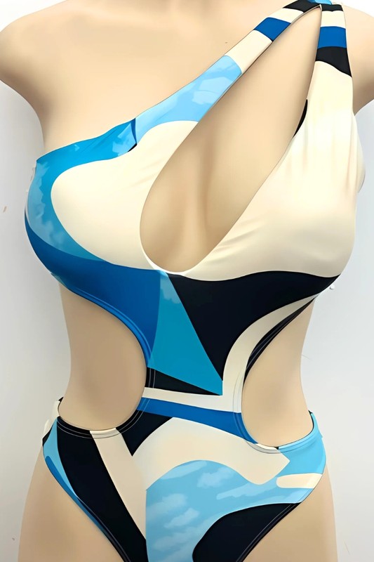 Bold Abstract Cutout One-Piece Swimsuit S1-M1-L1 3 pcs 1 pack