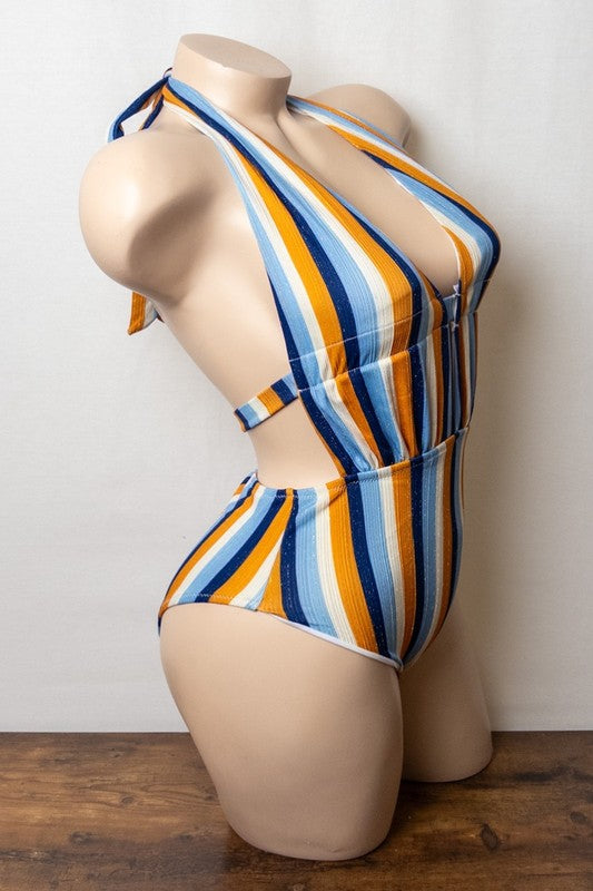 Stripe Glow Plunge One-Piece S1-M1-L1 3 pcs 1 pack