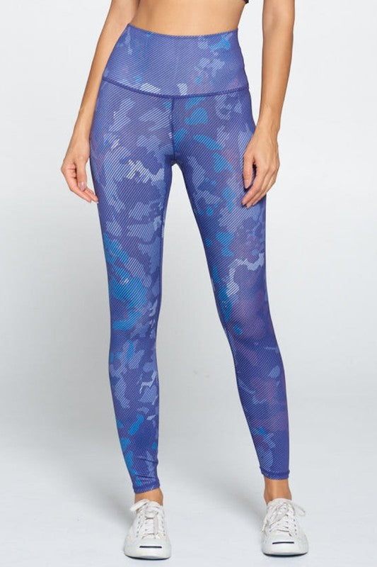 Light Camo Print Yoga Fitness Leggings Grey S2-M2-L2 3 pcs 1 pack