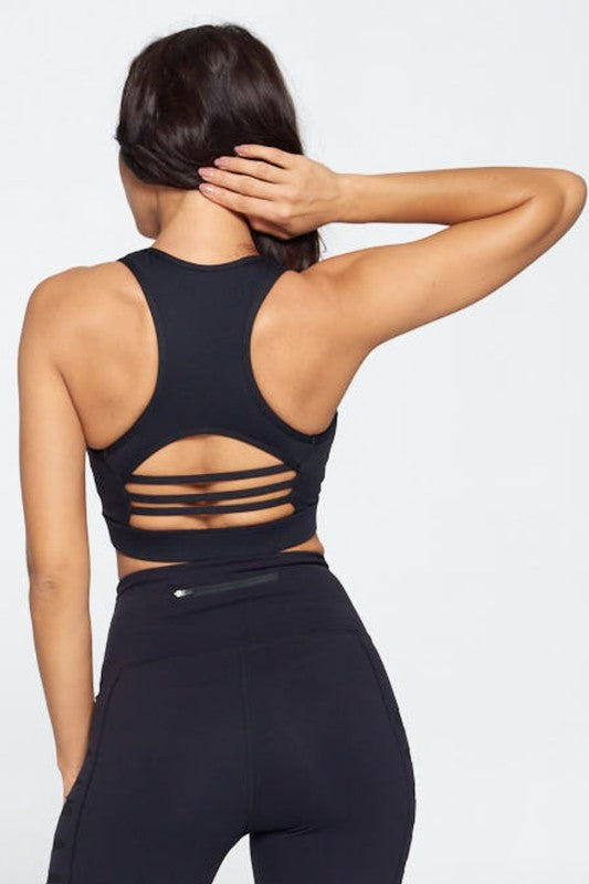 Strappy Back Mesh V-neck Bra TopS2-M2-L2 6 pcs 1 pack