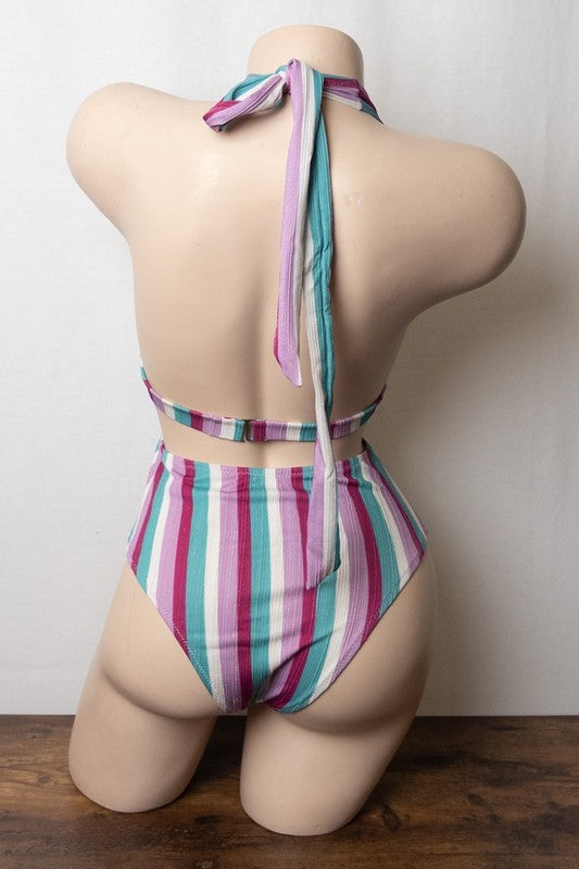 Stripe Glow Plunge One-Piece S1-M1-L1 3 pcs 1 pack