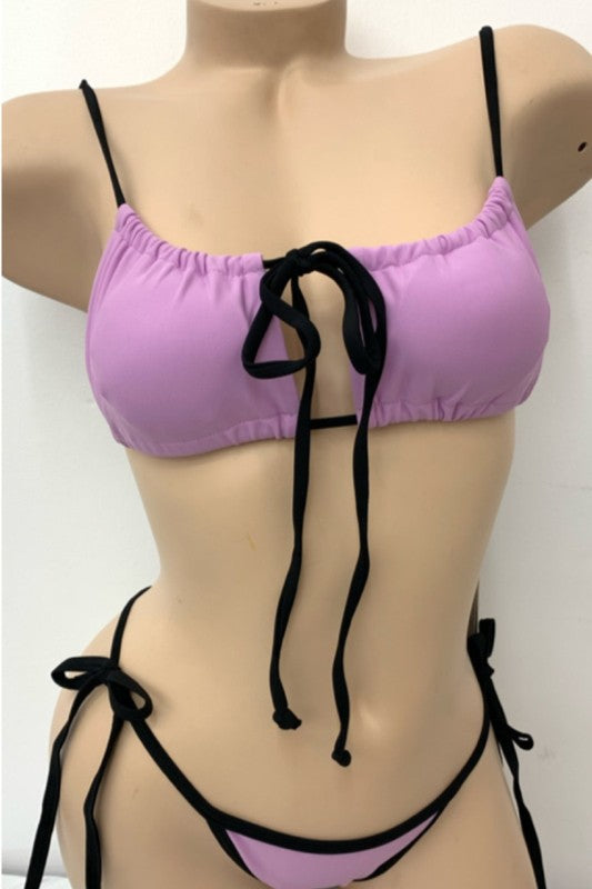 Two-Tone String Bikini Set