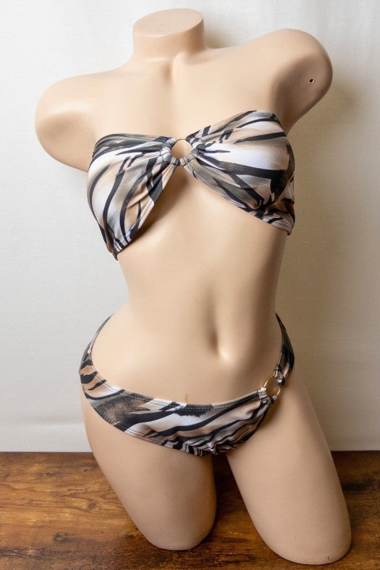 Wild Stripe Bandeau Bikini Set S1-M1-L1 3 pcs 1 pack