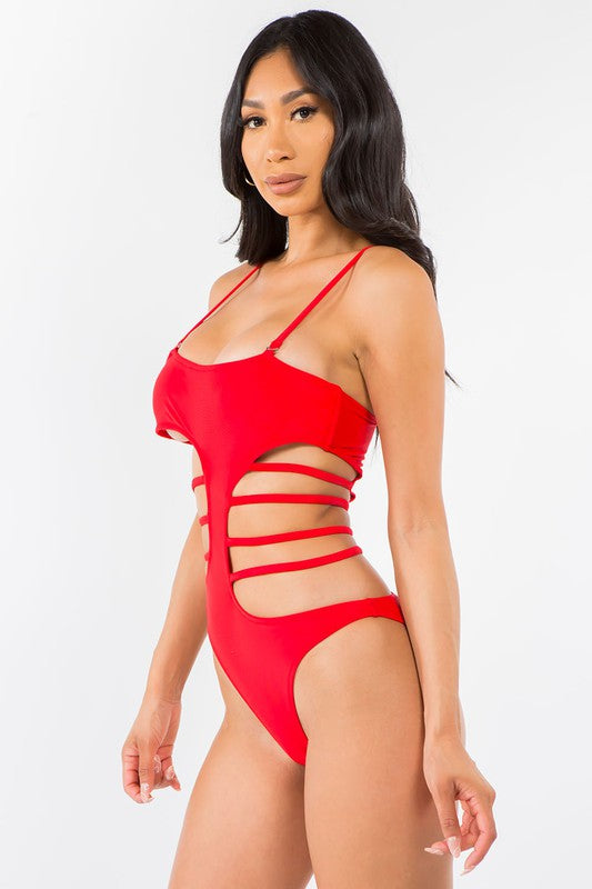 Asymmetric Waist Open String Monokini S2-M2-L2 6 pcs 1 pack
