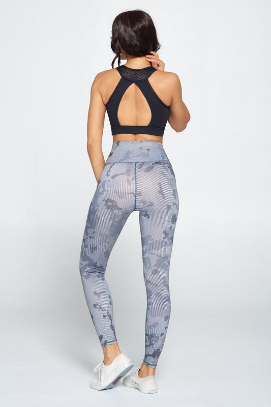 Light Camo Print Yoga Fitness Set S1-M1-L1 3 pcs 1 pack