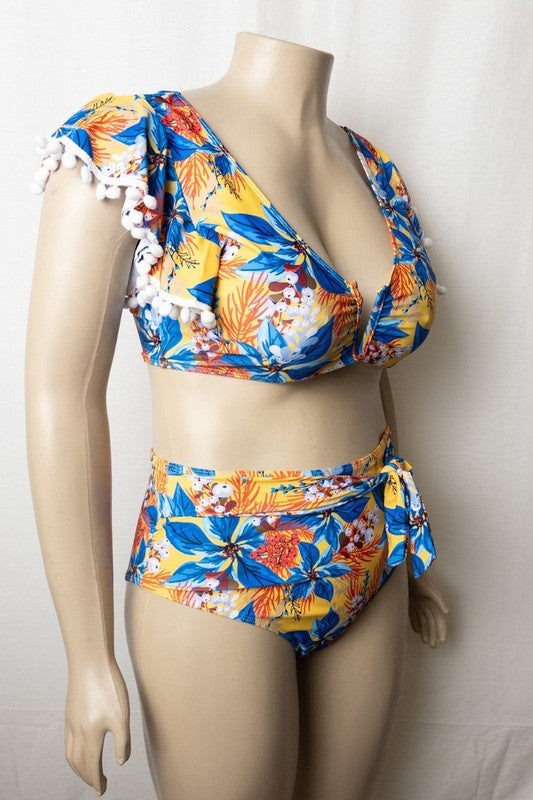 Tropical Paradise Plus Size Bikini Set Plus Size 4 pcs pack