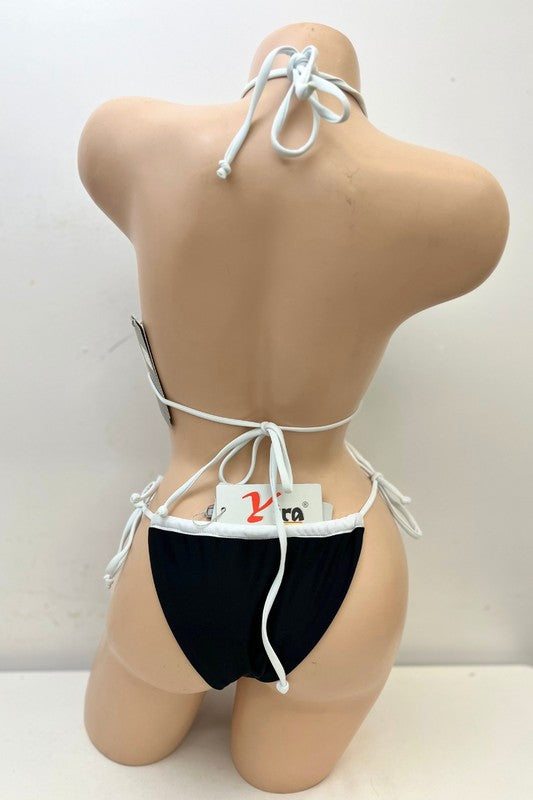 White Strap Cut-Out Bikini Swimsuit S1-M1-L1 3 pcs 1 pack