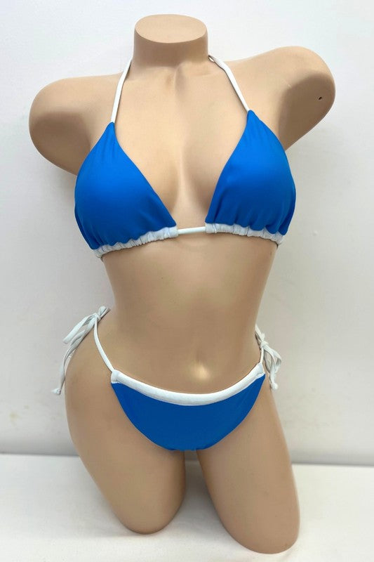 White Strap Cut-Out Bikini Swimsuit S1-M1-L1 3 pcs 1 pack