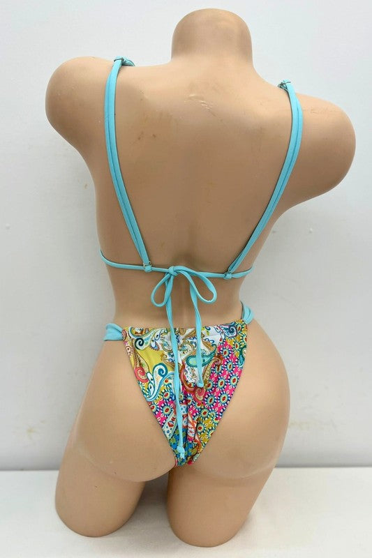 Vibrant Paisley Print Bikini Set S1-M1-L1 3 pcs 1 pack