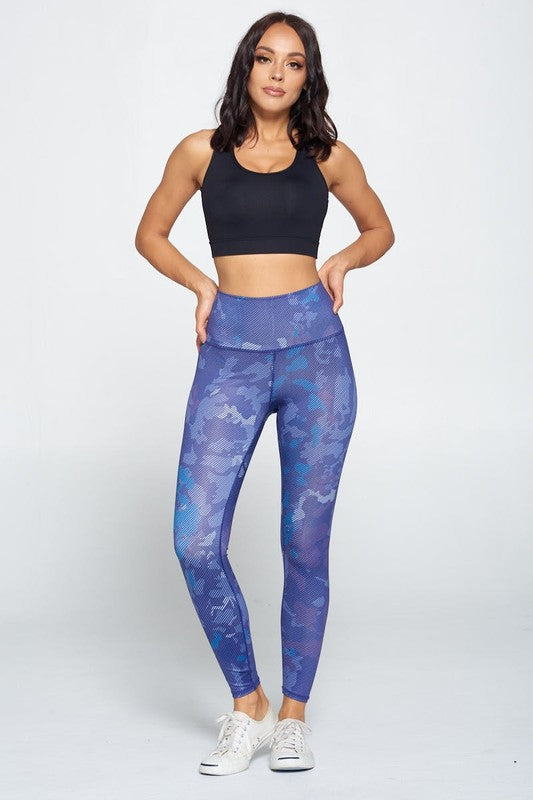 Light Camo Print Yoga Fitness Leggings Grey S2-M2-L2 3 pcs 1 pack