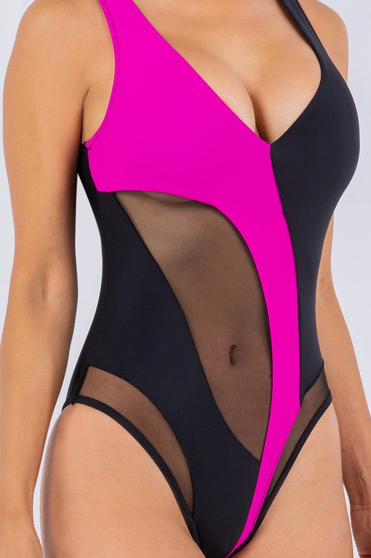 Pastel Panel Mesh Monokini S-M-L 3 pcs 1 pack