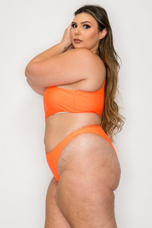 Plus size Asymmetric Cut-Out One Piece Swimsuit XL-2XL-3XL 6 pcs 1 pack