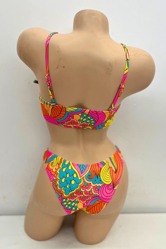 Psychedelic Swirl Bikini Set with Sarong S1-M1-L1 3 pcs 1 pack