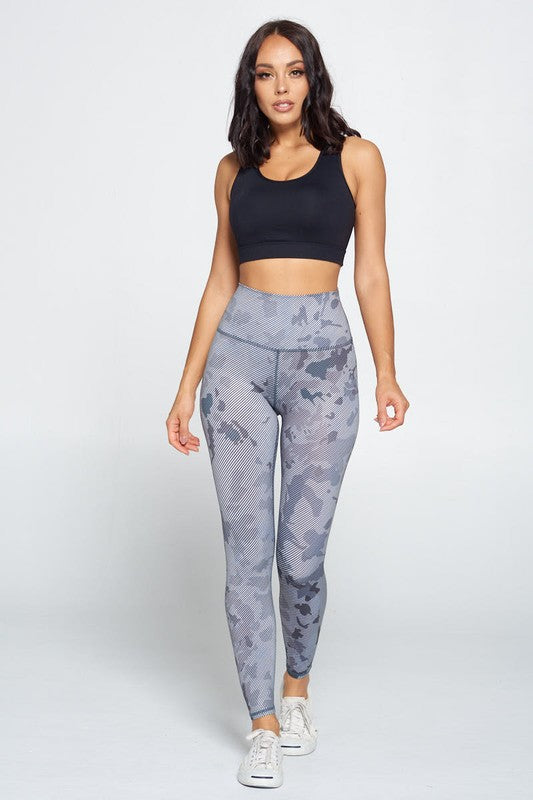Light Camo Print Yoga Fitness Set S1-M1-L1 3 pcs 1 pack