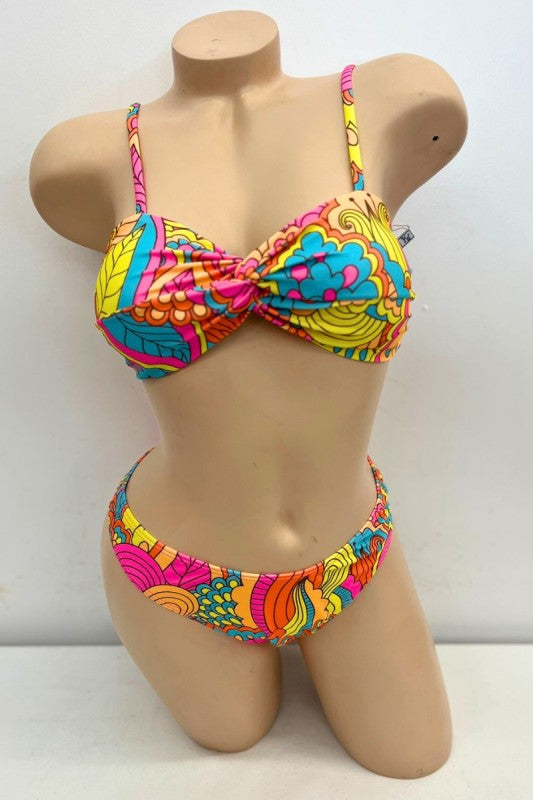 Psychedelic Swirl Bikini Set with Sarong S1-M1-L1 3 pcs 1 pack