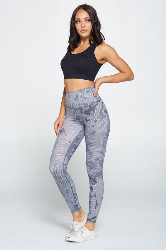 Light Camo Print Yoga Fitness Set S1-M1-L1 3 pcs 1 pack