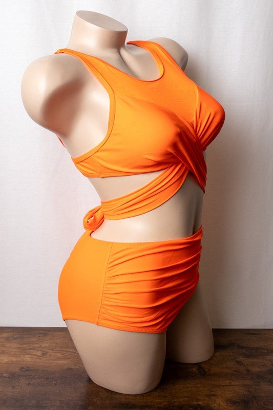 Mesh Mix Sporty Criss-Cross Bikini Set S1-M1-L1 3 pcs 1 pack