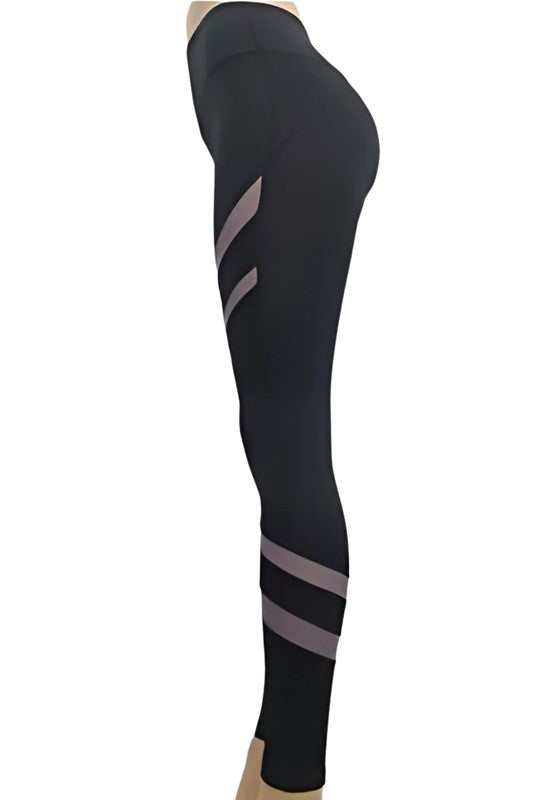 Velocity Stripe Mesh Leggings S2-M2-L2 6 pcs 1 pack