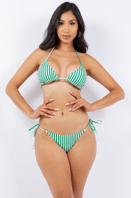 Pinstripe Color Essential Bikini Set S1-M1-L1 3 pcs 1 pack