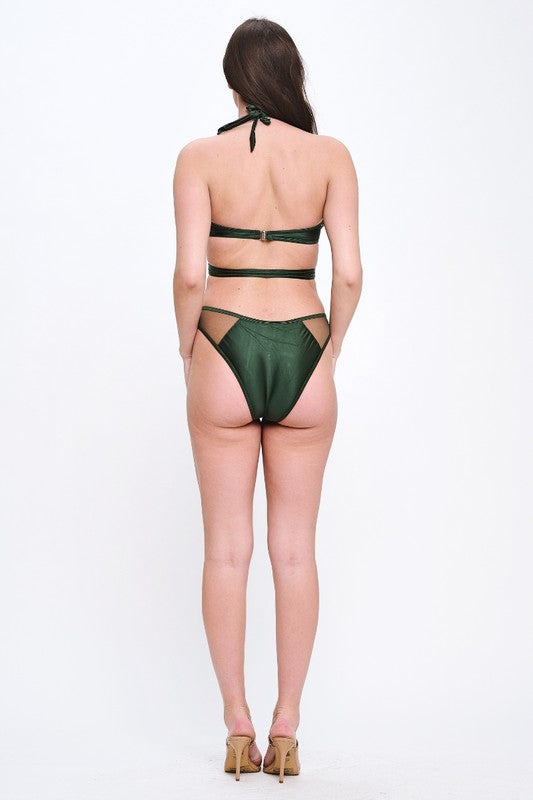 Strappy Mesh Cutout One-Piece Swimsuit S1-M1-L1 3 pcs 1 pack