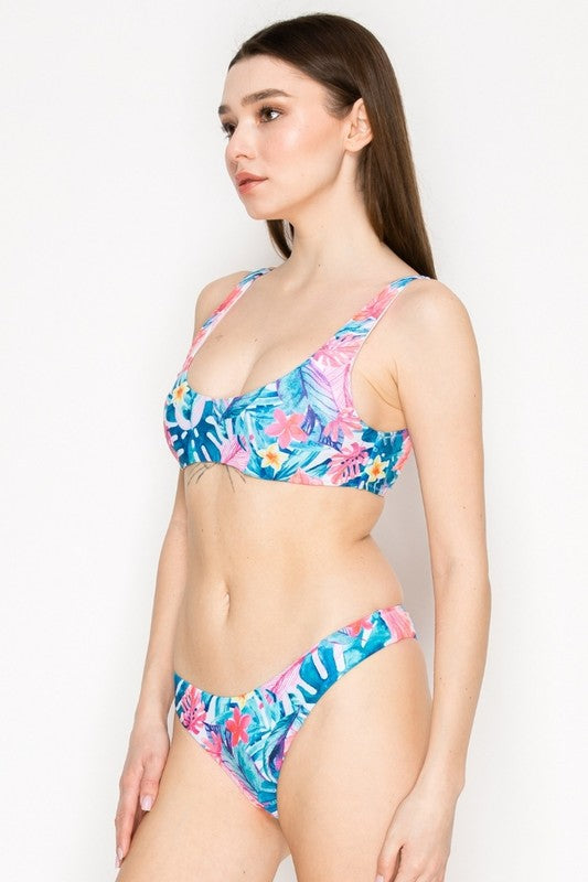 Tropical Bloom Bikini Set S-M-L 3 pcs 1 pack
